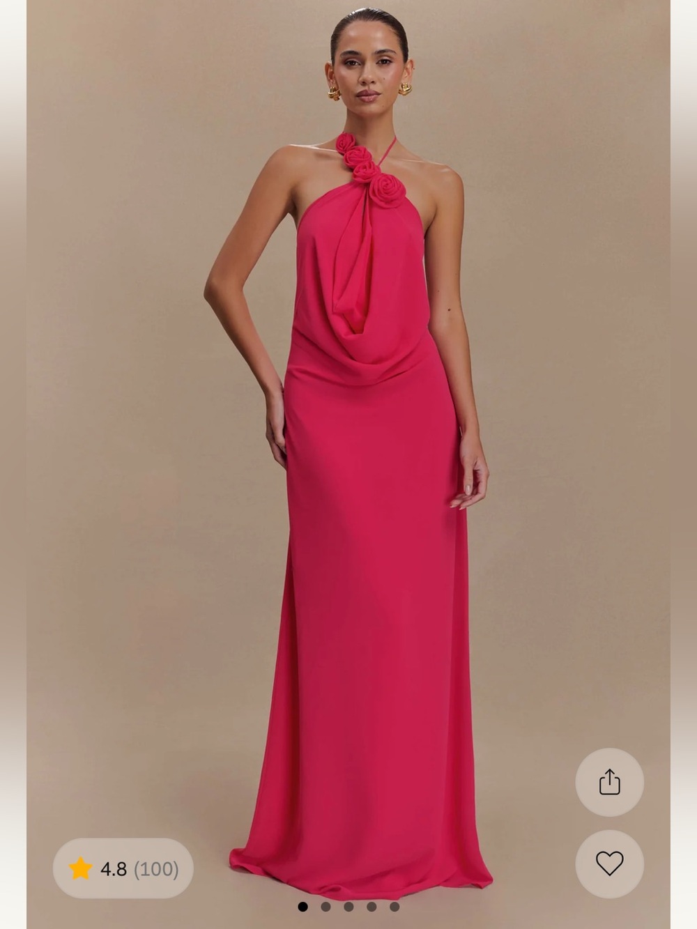 Rosalia Cowl Neck maxi dress - raspberry